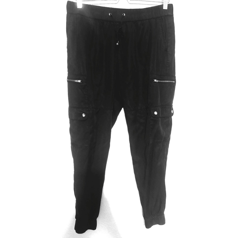 Banana Republic Black Cargo Jogger Pants Size Medium Stylish Travel Casual Comfy - Picture 3 of 6